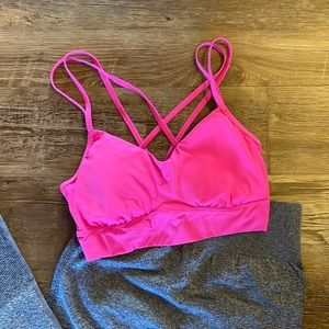Hot pink sports bra